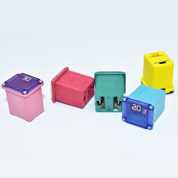 12 stk. Lavprofil Jcase Sikringer til Lastbiler og SUV'er - Kompatibel med 20A/25A/30A/40A/50A/60A - Inkluderer 2 stk. af hver