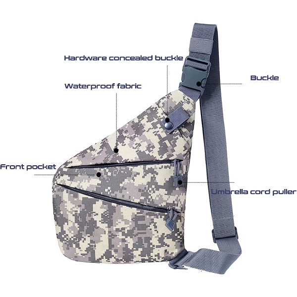Taljetasker til mænd Brysttasker Messenger-tasker Bærbare rygsække (camouflage)