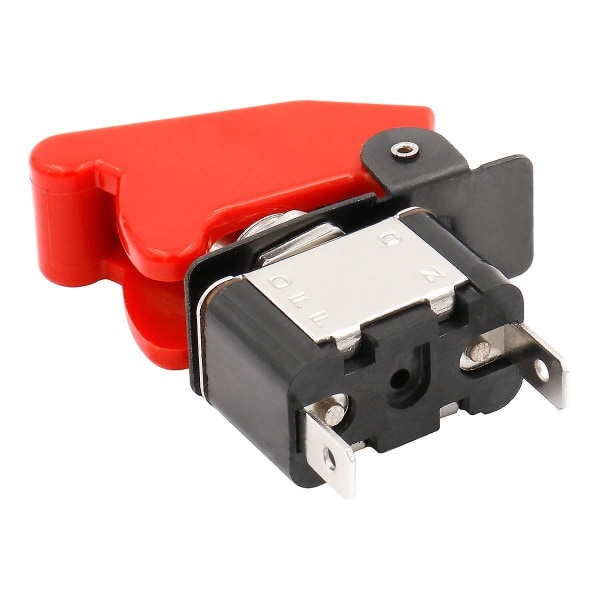 Flick Flip Metal Rocker Switch, 12v 20a, Spst, On/off 2 Position, 2 Pin, Med Rød Vandtæt Hætte