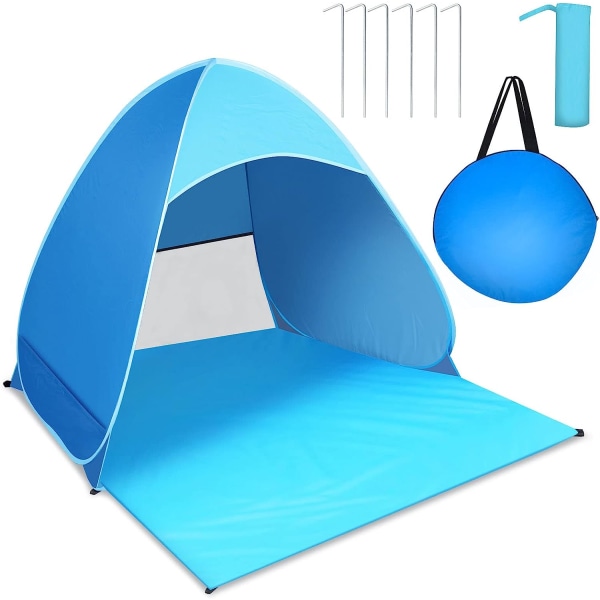 Telt Campingtelt Blå UV-beskyttelse UPF 50+ Udfoldelig 2-3 personer strandly 150 X 165 X 110 cm