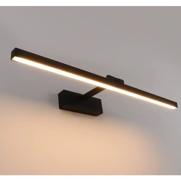 Badrumsspegel pannlampa modern minimalistisk LED spegellampa - svart, 50cm, 10W, 1st