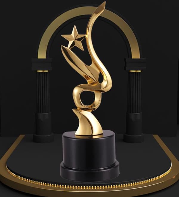 Trophy Glory Star Guldbelagt Krystal Trofæ