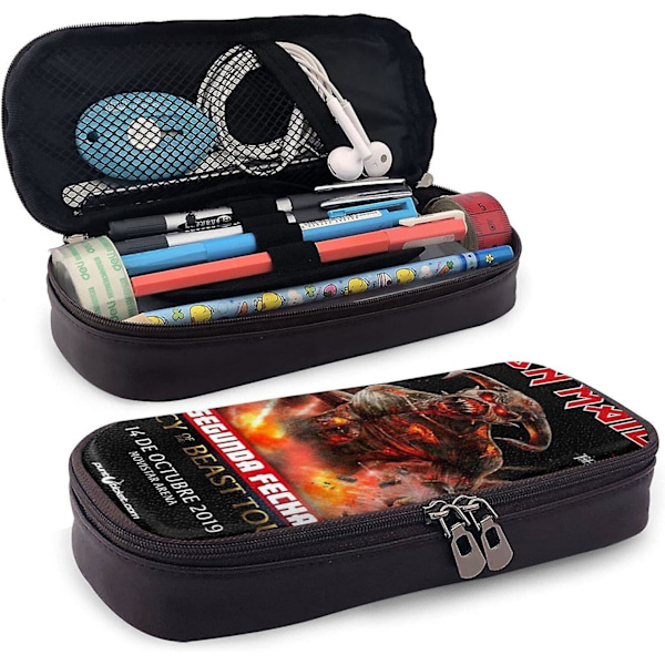 I-r-o-n The B-e-a-s-t M-a-i-d-e-n World Tour 2019 Læder Penneetui Penneetui Stationery Taske Kontor Bærbar Opbevaringsboks Kosmetikboks Mappe bd003