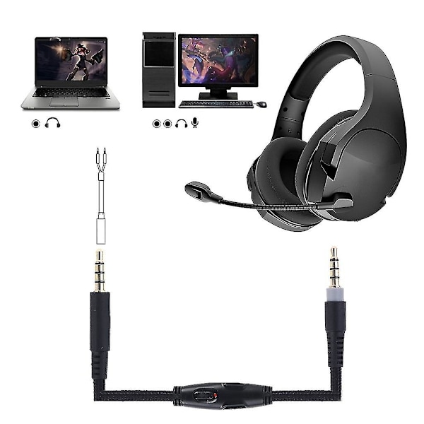 1,5 m kabel lydkabel hodetelefoner erstatning for Hyperx Cloud for Alpha/flight