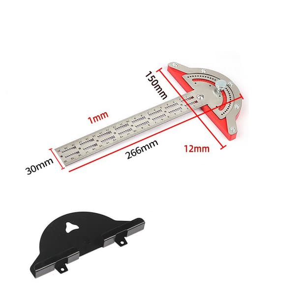 Adjustable Stainless Steel Angle Square with Protractor