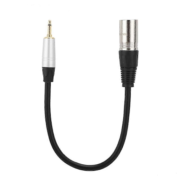 Gold Plated 3.5mm Mono Male to 3PIN XLR Male PVC Exterior Zinc Alloy Shell Adapter Cable0.3M