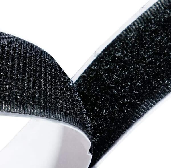 Selvklæbende velcro-stropper med dobbeltklæbende bagside - Sort, 2cm*25m, 2stk
