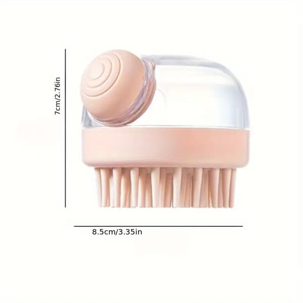 1 ST Schampobørste Multifunktionel manuel væskedispensering Silikonmassagebørste Rosa