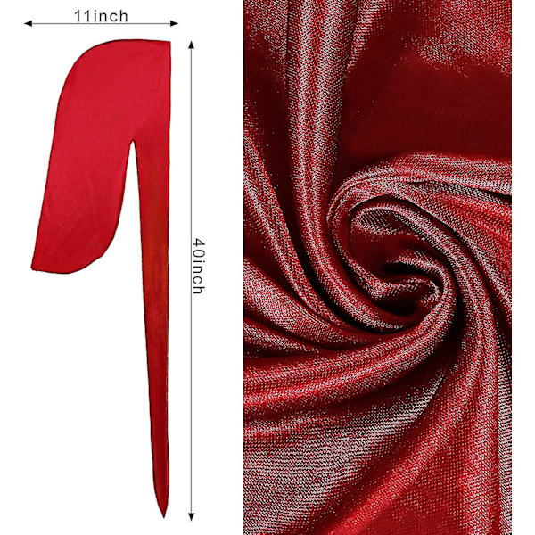4-pack Silky Durags, Silk Durag för Män Kvinnor Vågor, Silk Durag Pack med 1 Våghätta, Silky Satin Durag Extra Långa Svansar - Snngv