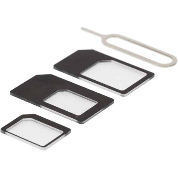 SIM-kortadapter til mikro/mini/nano SIM, sort