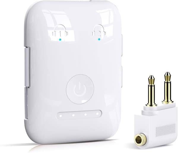 2025 Seneste Model Premium Bluetooth 5.4 Sender, Trådløs Adapter til Fly, Understøtter 2 AirPods/Hovedtelefoner, Bluetooth Sender til