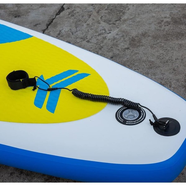 SUP Corde de surf élastique pour planche de surf - 5 mm - 10 pieds, noir, 1 stk.