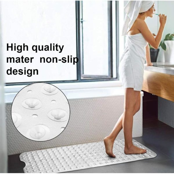 Badekar skridsikker tæppe PVC-100*40cm lys farve 1 stk