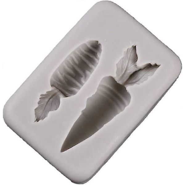Påsk 3D-formade bakformar Livsmedelsgodkänd silikon Morot Fondant Tårtform Choklad Gör-det-själv-form (grå)(1 st