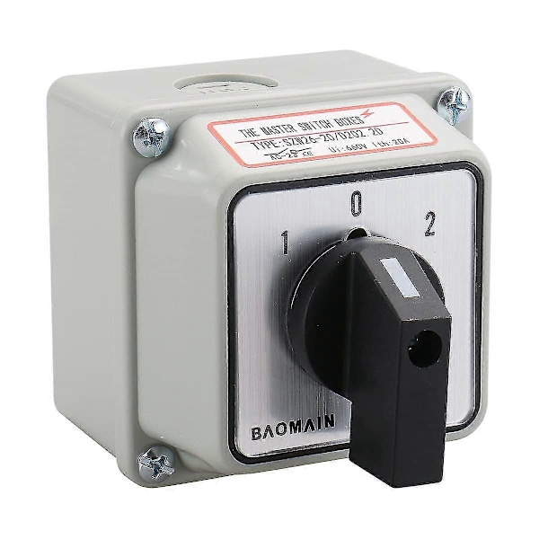 Universal Rotationsomkopplare SZW26-20/D202.2D med Master Switch Ytterlåda 660V 20A 3 Positioner 2 Fas