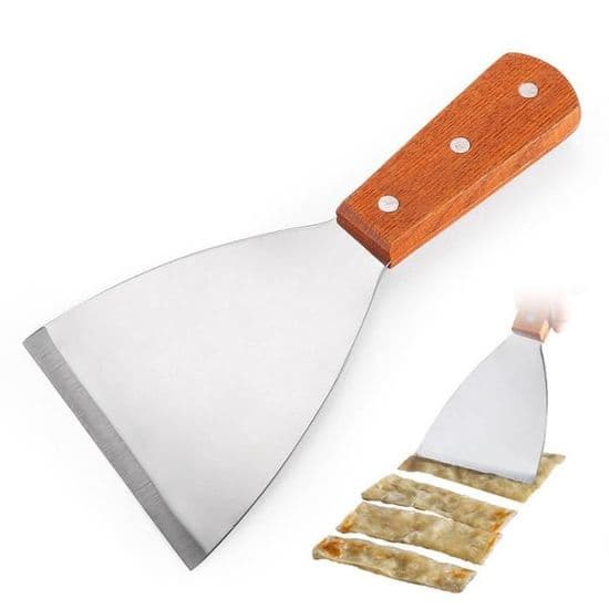 Teppanyaki trekantet stekespade i rustfritt stål, stekespade, multifunksjonell biffspade 21,7 * 10 cm