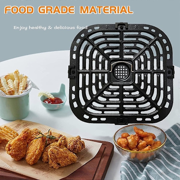 Ersättningsgrillpanna för Air Fryer för Instant Vortex Plus 6QT, Grillplatta med gummifötter