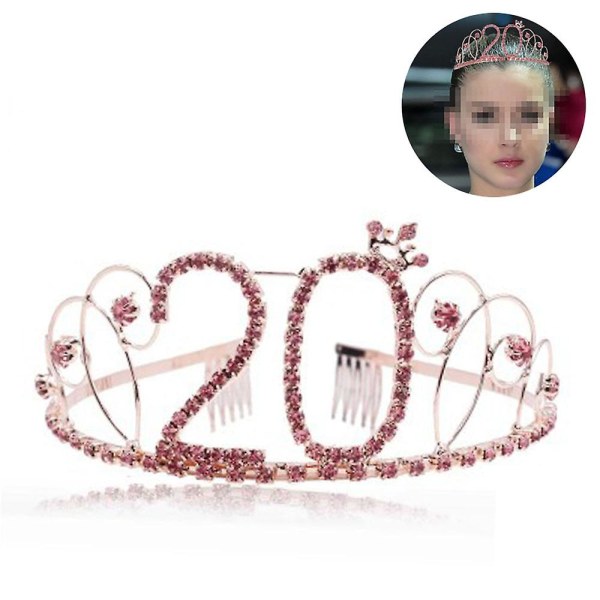 Fødselsdagskrone tiara med hårkam Krystal Rhinestone Sølv Fødselsdagsgave til Kvinder Prinsesse Festartikler og dekorationer med krystal