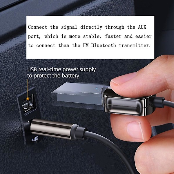 Bluetooth-mottaker for bil med Aux-adapter