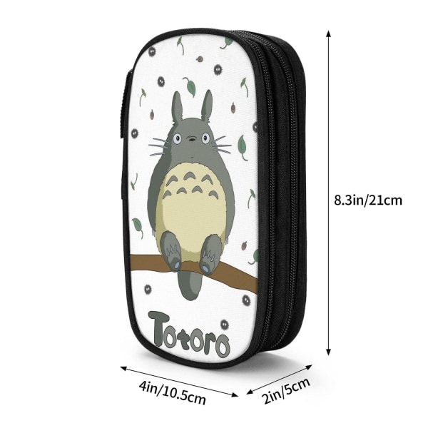 Anime Totoro kynäpussi meikkipussi Suuri kapasiteetti Vetoketjullinen kosmetiikkalaukku Kaksinkertainen kerros Säilytyskynäpussi-w1550