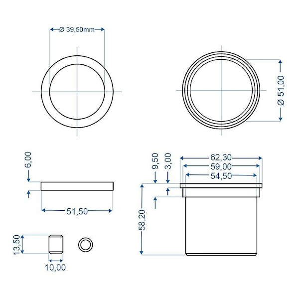 Ohjauslaakerit ylijuoksujarrulle sopivat Knott KF27A - KF30C - KRV30B - KRV30A/B