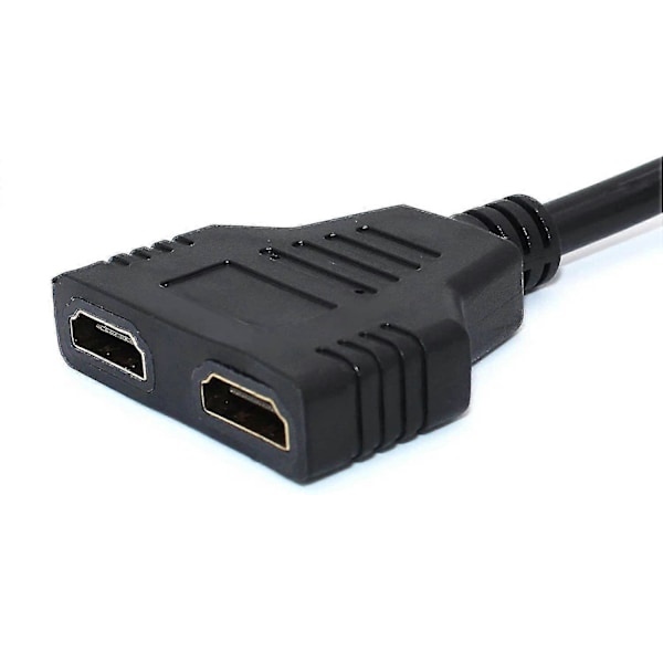 HDMI Splitter Adapterkabel HDMI Splitter 1 Inn 2 Ut $HDMI Mann Til Dobbel HDMI Hunn 1 Til 2