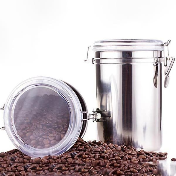 Lufttæt beholder i rustfrit stål til kaffe, mel, sukker og te
