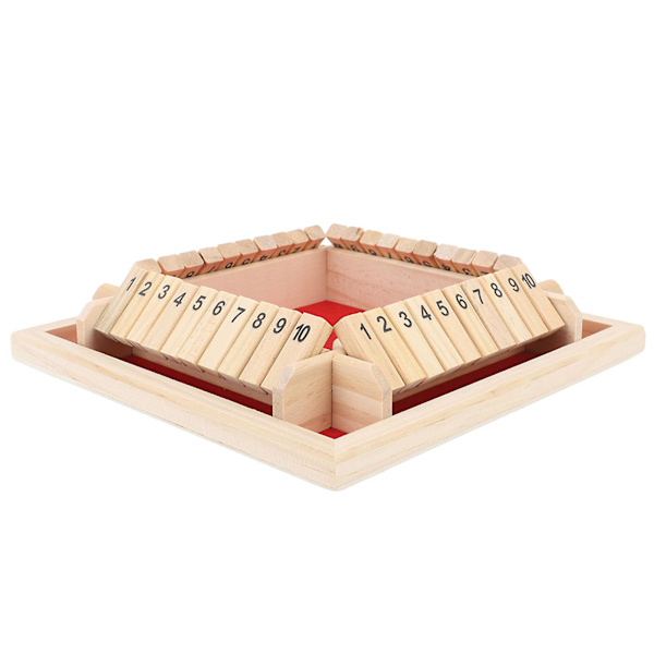 4-sidet Shut The Box terningespil i træ til børn og voksne - Læringsspil i matematik