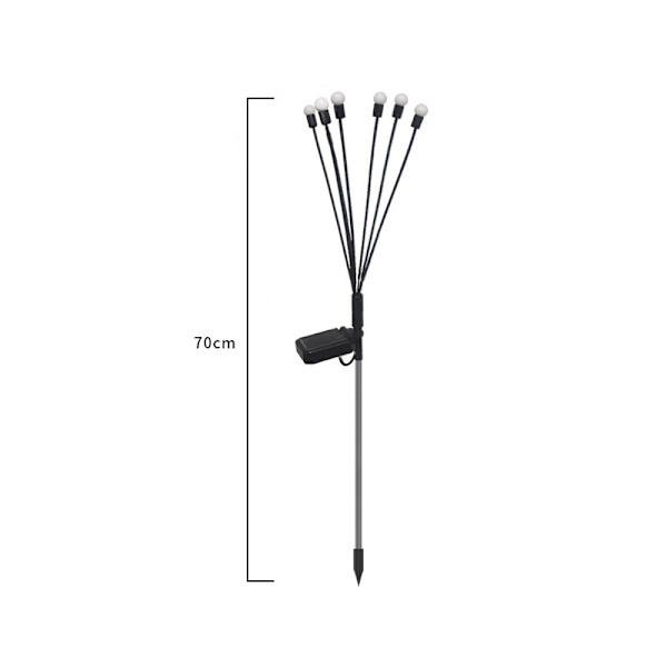 Solcellsbelysning för utomhusbruk, 6 lampor, 70 x 11 cm, 1,2 V/600 mA, 1 st