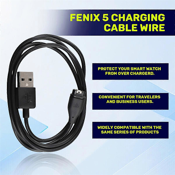 Udskiftnings USB Data Synkroniserings Ladekabel Ledning til Garmin Fenix 5/5S/5X/Forerunner 935/Quatix 5/Quati