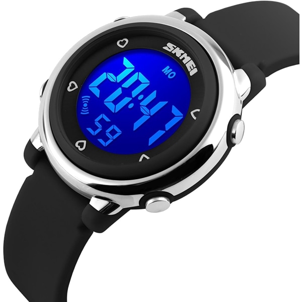 Creative LED valaiseva vedenpitävä elektroninen watch silikoni lasten watch (musta)