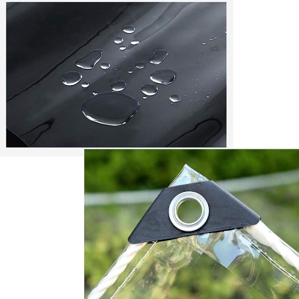 Perforerad transparent presenning, vattentät (2x2m)