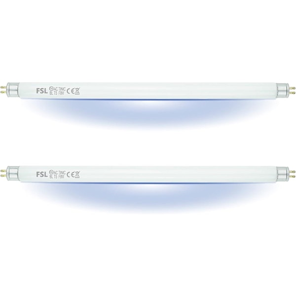 FSL T5 F8W BL Erstatningspære for Fluefangerlampe, 30cm UV-rør for 8W/16W Myggdreper/Insektdreper (2 stk)
