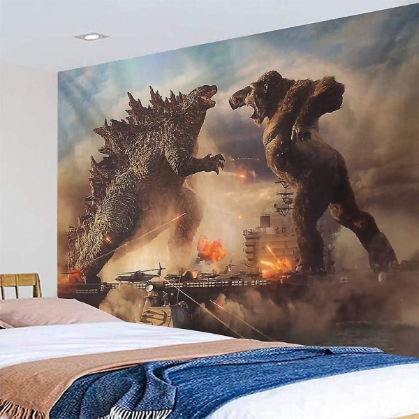 2024,Godzilla Tapestry Wall Tapestry Godzilla Vs Kong Of The Monsters Julisteteema Juhlatarvikkeet