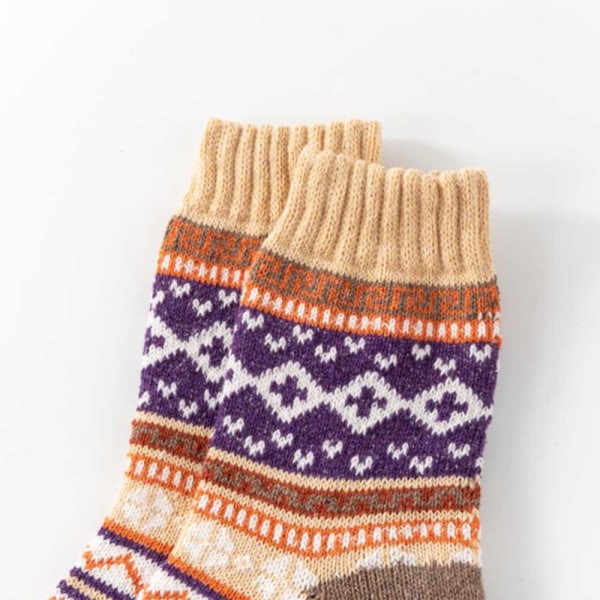 Tradisjonelle sokker, komfortable strikkede varme vintersokker, 3 par