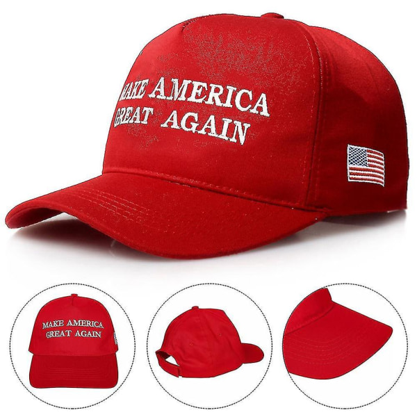 Yhdysvaltain presidentinvaalien brodeerattu hattu, johon on printed Tee Amerikka jälleen upeaksi, uusi cap