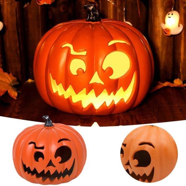 Batteridriven, lysande pumpa utomhusdekoration för Halloween