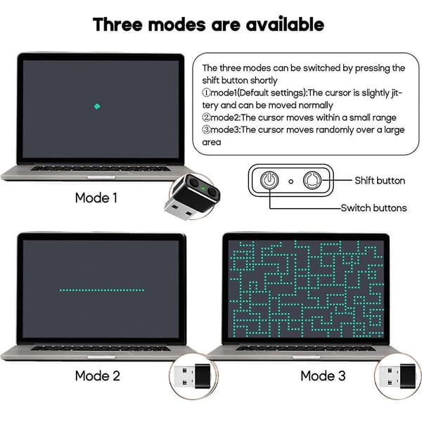 USB Musejiggler USB Musebeveger Simulerer Automatisk Musebevegelse