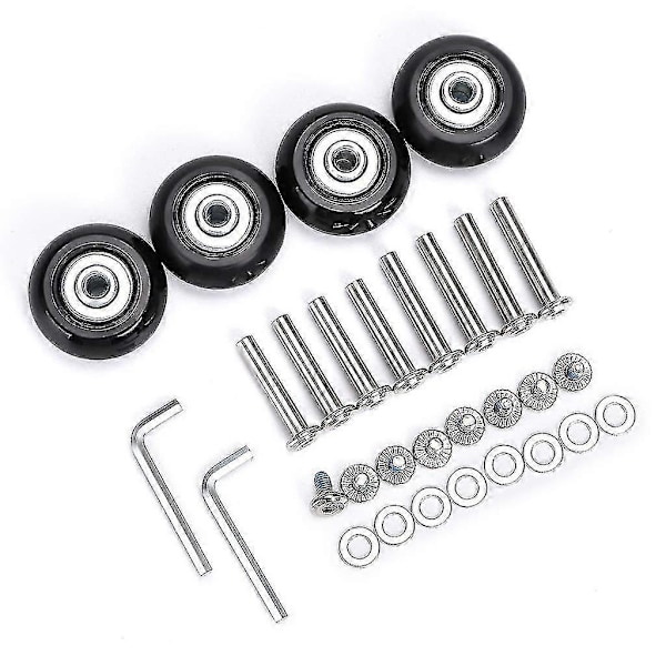 Set med 4 extra svängbara gummihjul 40 x 18 mm för resväska