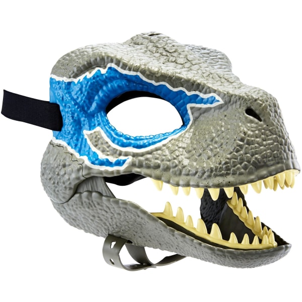 Dinosaur maske bevægelig kæbe, blå dinosaur maske realistisk for børn og voksne