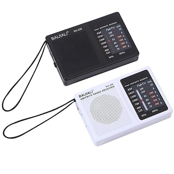 BAIJIALI BJL228 Retro Kannettava Kaksitaajuuksinen FM AM Radio BJL228 Musta