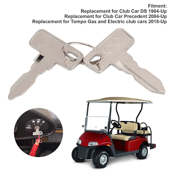 2 st Tändningsnycklar till Club Car, OEM 1012505, Ersättningsnycklar för Gas- och El-Club Car 2018 och uppåt
