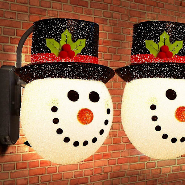 2-pack Julbelysningsöverdrag för veranda, 12 tum snögubbebelysningsöverdrag