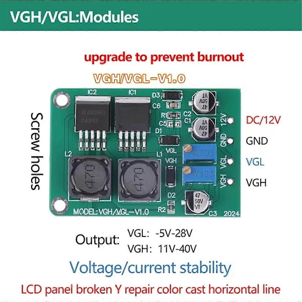VGH VGL DC Modul Reparation LCD Panel Defekt Y Farve Unormal Horisontal Linje til Reparation af LCD Panel