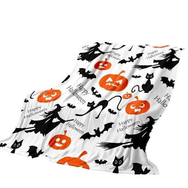 Halloween-teppe - Plysj Halloween-teppe - Koselig flanell grå Halloween-dekorasjon for fest sofa seng stue 50\"x60\" Stil 52