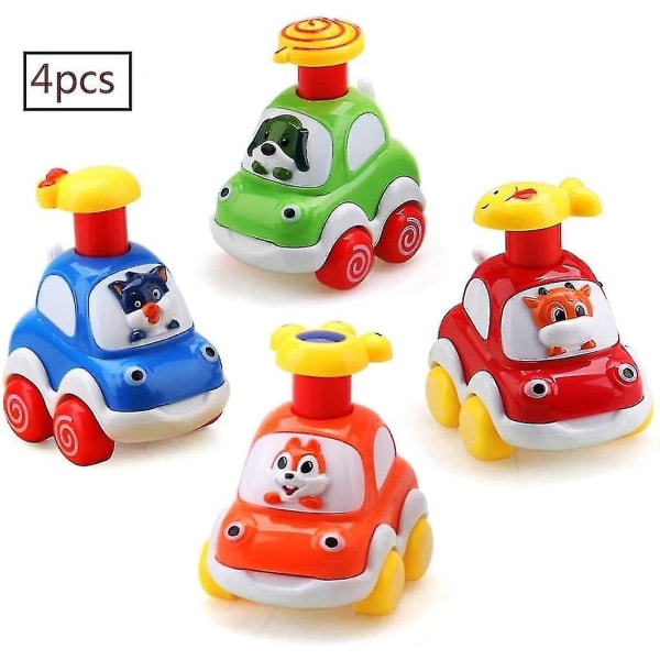 Pædagogisk legetøj til 1 2 3 år gamle børns gave presse- og billegetøj Baby minilegetøjsbiler Småbørn Lastbillegetøjssæt