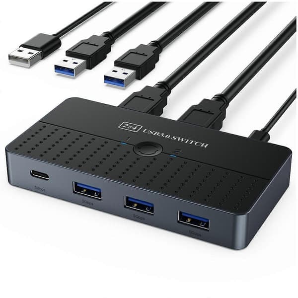 USB3.0 Computer Delings Switch Box 2 ind 4 ud KVM 2x4 USB 3.0 Switch Selector til Tastatur Mus