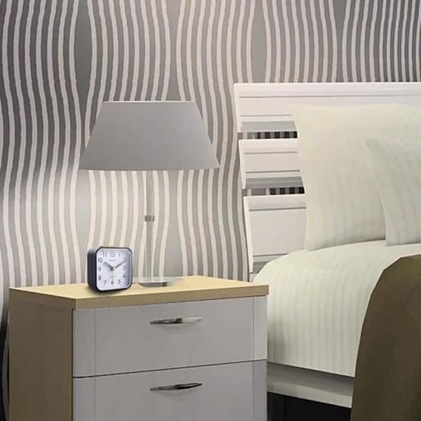 Vækkeur - - Snooze natlys - Lydalarm - Lydløst design - Lille sort blå