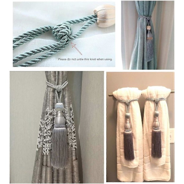 1 Par Tassel Gardinbinder Hjemmedekor Gardin Ball Tassel Tau Spenne (Gull)