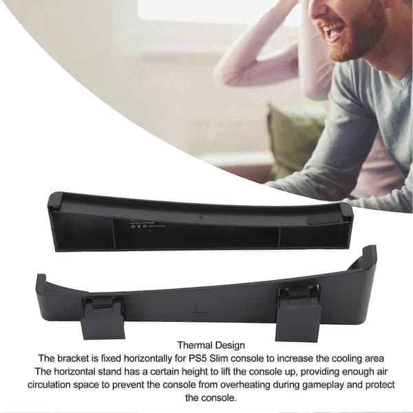 til PS5 Slim Konsol Horisontal Stand Varmeafledning Stabil Base Stand Tilbehør til PS5 Slim Disc Digital Editions Sort